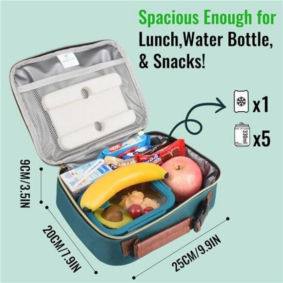 Insulated Lunch Bag Small Reusable Cooler Tote Portable Lunchbox for Work School - Picture 2 of 7